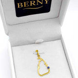 22K Solid Gold Lanka Pendant with Blue Sapphire Stone (1.51 Grams)