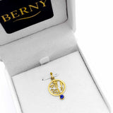 22K Solid Gold Panchayuda Pendant with Blue Sapphire Stone (1.55 Grams)