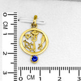 22K Solid Gold Panchayuda Pendant with Blue Sapphire Stone (1.55 Grams)