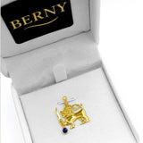 22K Solid Gold Lion Pendant with Blue Sapphire Stone (3.45 Grams)