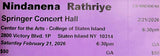 "Ninda Nena Rathiye" නින්ද නේන රාත්‍රියේ The Winter Concert on February 21st, 2026 at Springer Concert Hall, Staten Island, NY - VIP SEAT