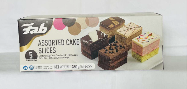 Fab Assorted Cake Slices 5 Flavors in 1  Pack 5-Pcs **