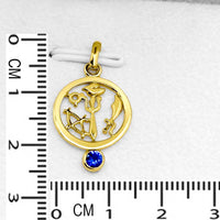 22K Solid Gold Panchayuda Pendant with Blue Sapphire Stone (1.55 Grams)