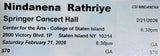 "Ninda Nena Rathiye" නින්ද නේන රාත්‍රියේ The Winter Concert on February 21st, 2026 at Springer Concert Hall, Staten Island, NY - VIP SEAT