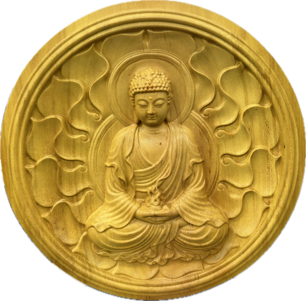 Wooden 15" Hand Carved Wall Hanging Buddha