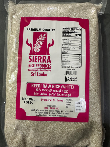 Sierra Keeri Raw Samba (White) Rice 10LB